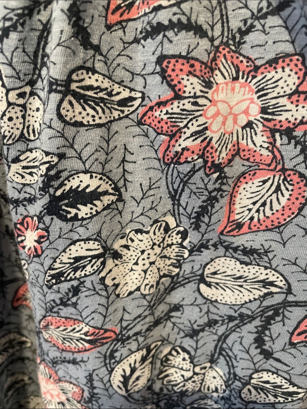 Lucky Brand Blue Floral Smocked Yoke Tunic with Pink Accents - Picture 3 of 7
